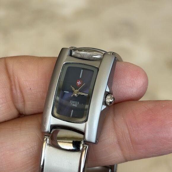 Swiss Time Stainless Steel Tank Style Quartz Watch - Picture 6 of 10